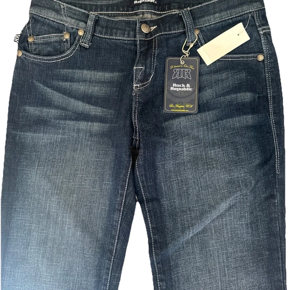 Rock & Republic Blue Jeans 30 X 32 Bootcut Kiedis 98% Cotton 2% Elastin NWT $240